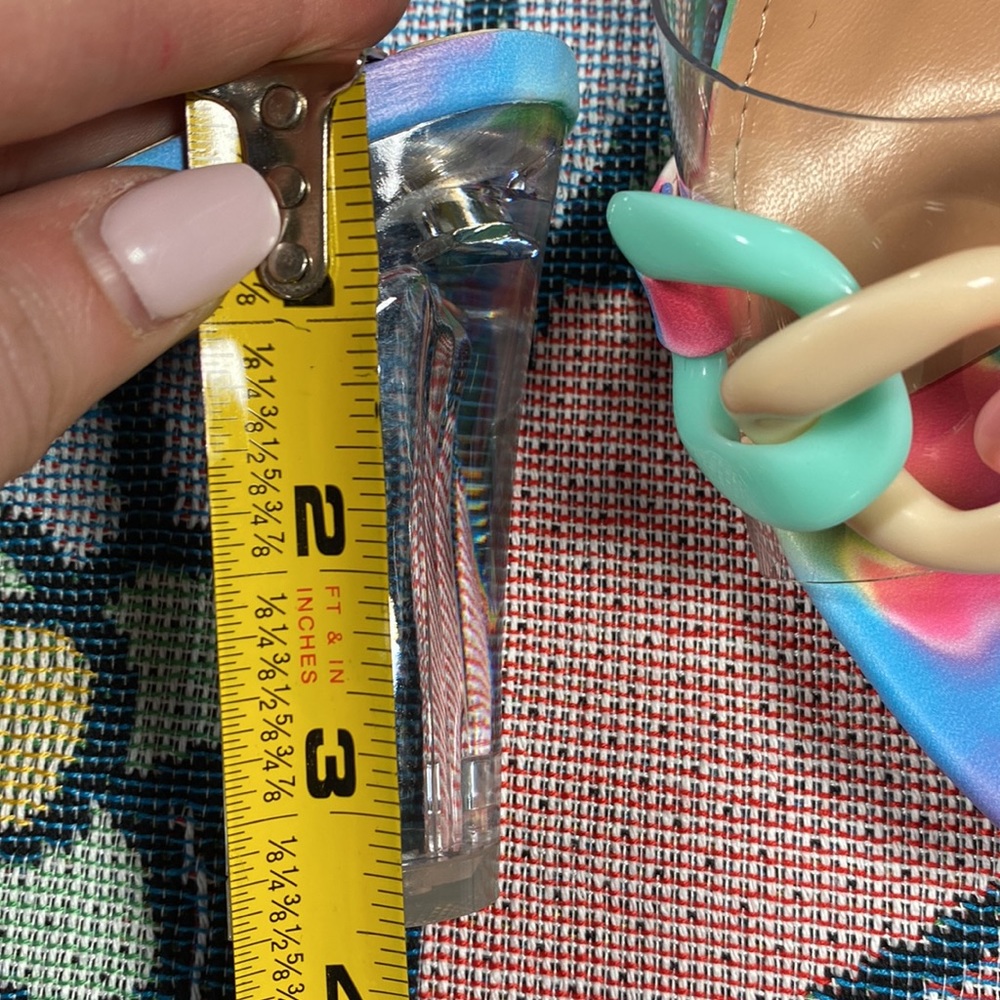 Pastel Chain Link Clear Kitten Heels - Picture 12 of 12